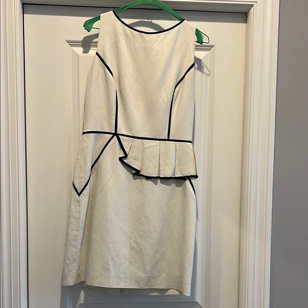 Elegant White Dress with Black Accents by Milly